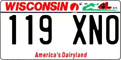 WI license plate 119XNO