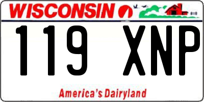 WI license plate 119XNP