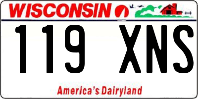 WI license plate 119XNS