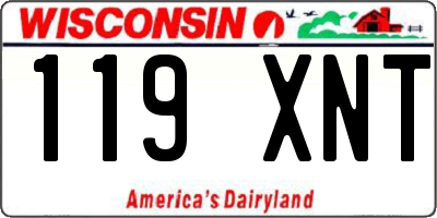 WI license plate 119XNT