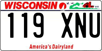 WI license plate 119XNU