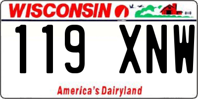 WI license plate 119XNW