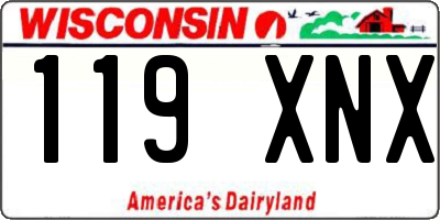 WI license plate 119XNX