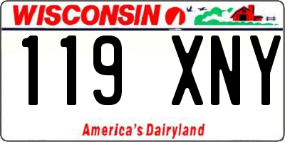 WI license plate 119XNY