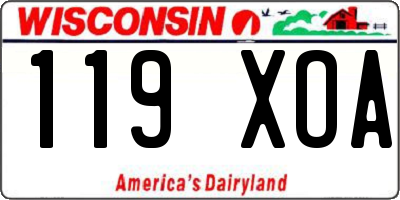 WI license plate 119XOA