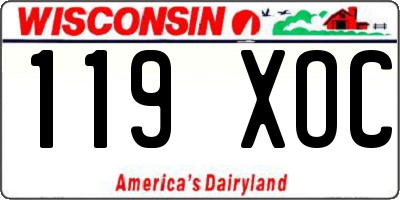 WI license plate 119XOC