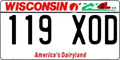 WI license plate 119XOD