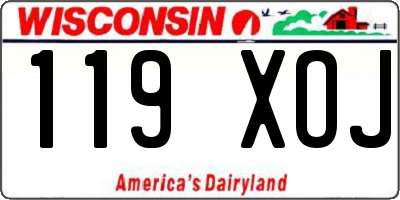WI license plate 119XOJ