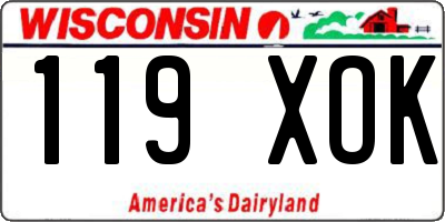 WI license plate 119XOK