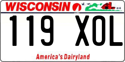 WI license plate 119XOL