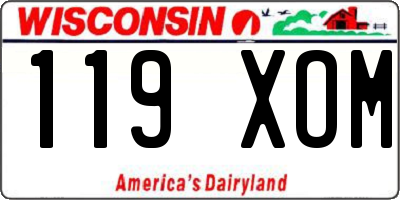 WI license plate 119XOM