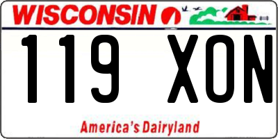 WI license plate 119XON