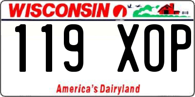 WI license plate 119XOP