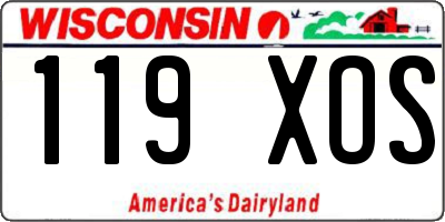 WI license plate 119XOS