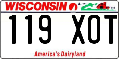 WI license plate 119XOT