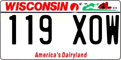 WI license plate 119XOW
