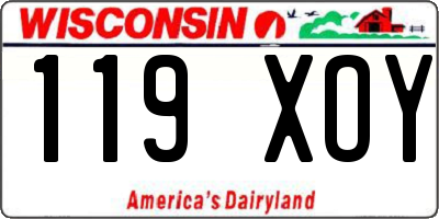 WI license plate 119XOY