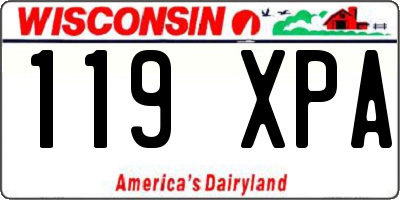 WI license plate 119XPA