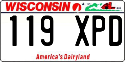 WI license plate 119XPD