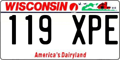 WI license plate 119XPE