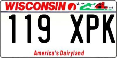 WI license plate 119XPK