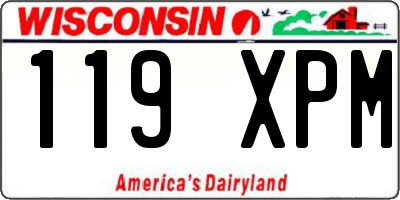 WI license plate 119XPM