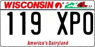 WI license plate 119XPO