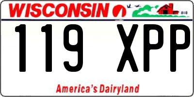 WI license plate 119XPP
