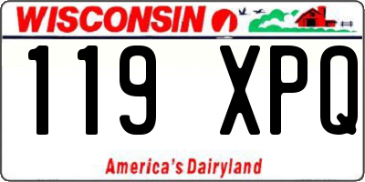 WI license plate 119XPQ