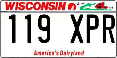 WI license plate 119XPR