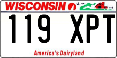 WI license plate 119XPT