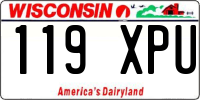 WI license plate 119XPU