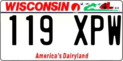 WI license plate 119XPW