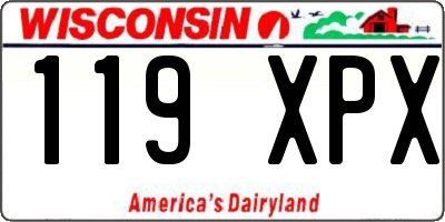 WI license plate 119XPX