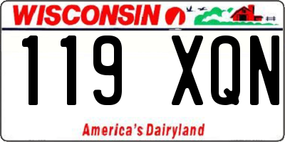 WI license plate 119XQN