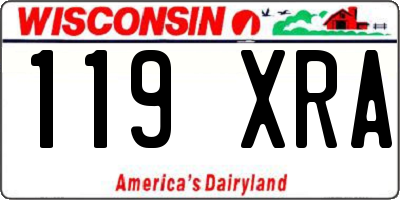 WI license plate 119XRA