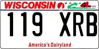 WI license plate 119XRB