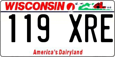 WI license plate 119XRE
