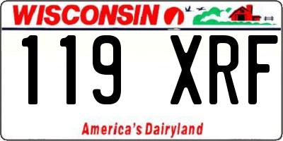 WI license plate 119XRF