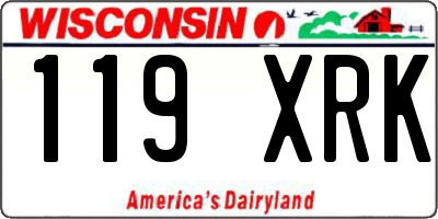 WI license plate 119XRK