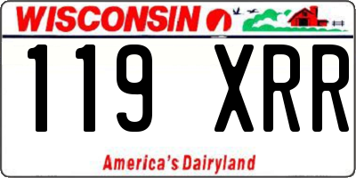 WI license plate 119XRR