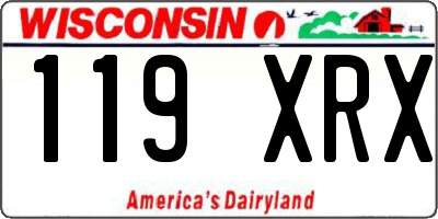 WI license plate 119XRX