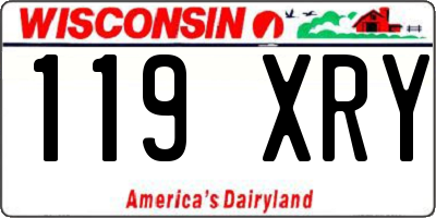WI license plate 119XRY