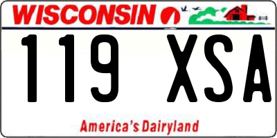 WI license plate 119XSA