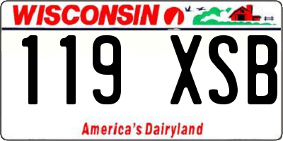 WI license plate 119XSB