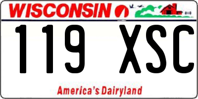 WI license plate 119XSC