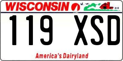 WI license plate 119XSD