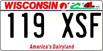 WI license plate 119XSF