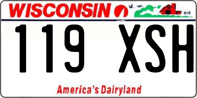 WI license plate 119XSH