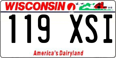 WI license plate 119XSI